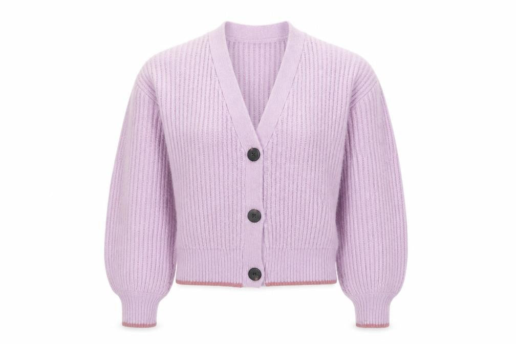 Scotch & Soda Women’s Lilac V-Neck Chunky Knit Cardigan Size S