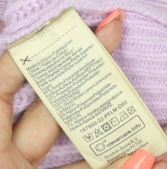 Scotch & Soda Women’s Lilac V-Neck Chunky Knit Cardigan Size S