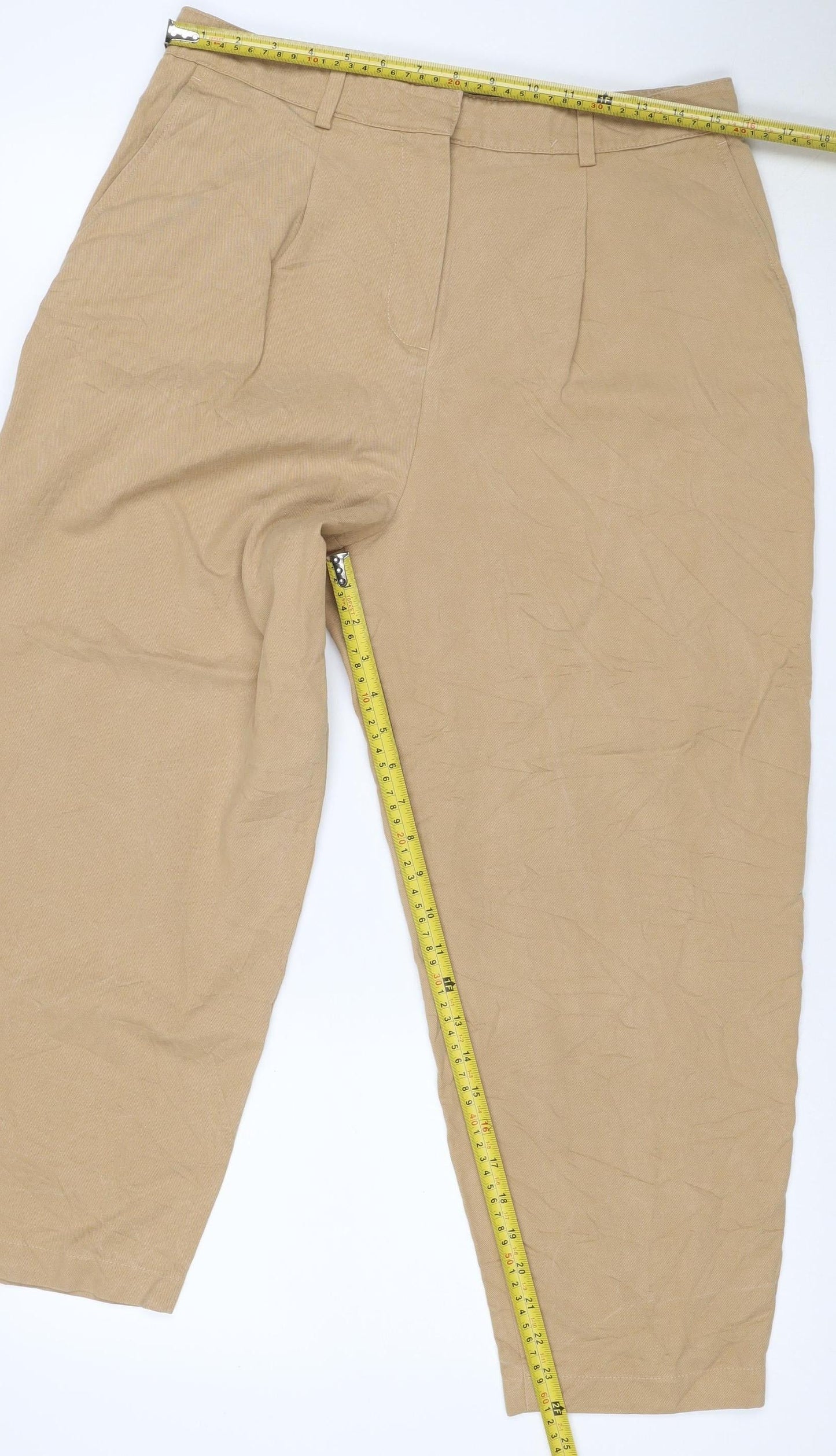 Marks and Spencer Women Beige Chino Trousers Size 14 Regular