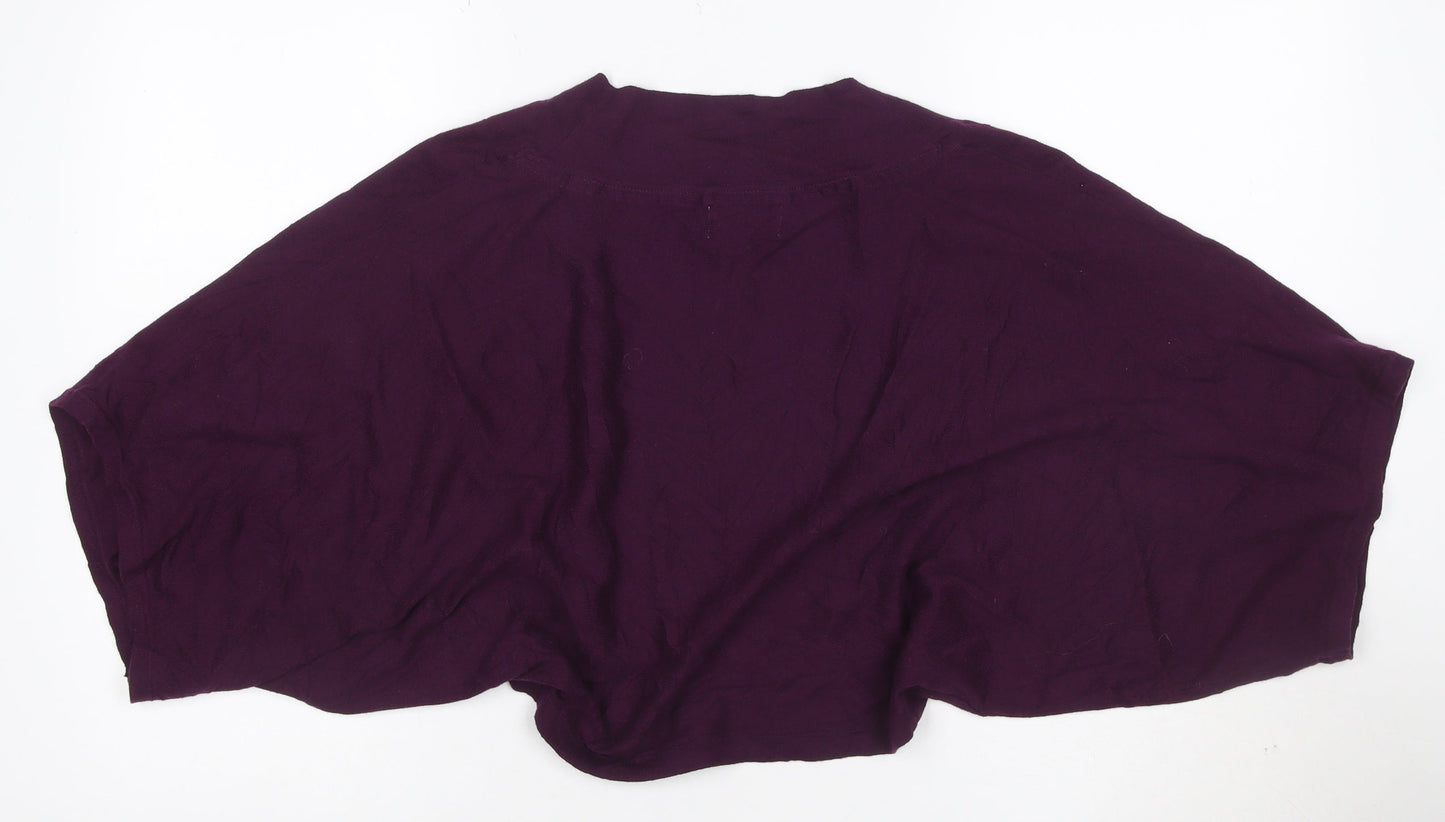Laura Ashley Women Purple Cotton Shrug S Relaxed Fit Lightweight Knit
