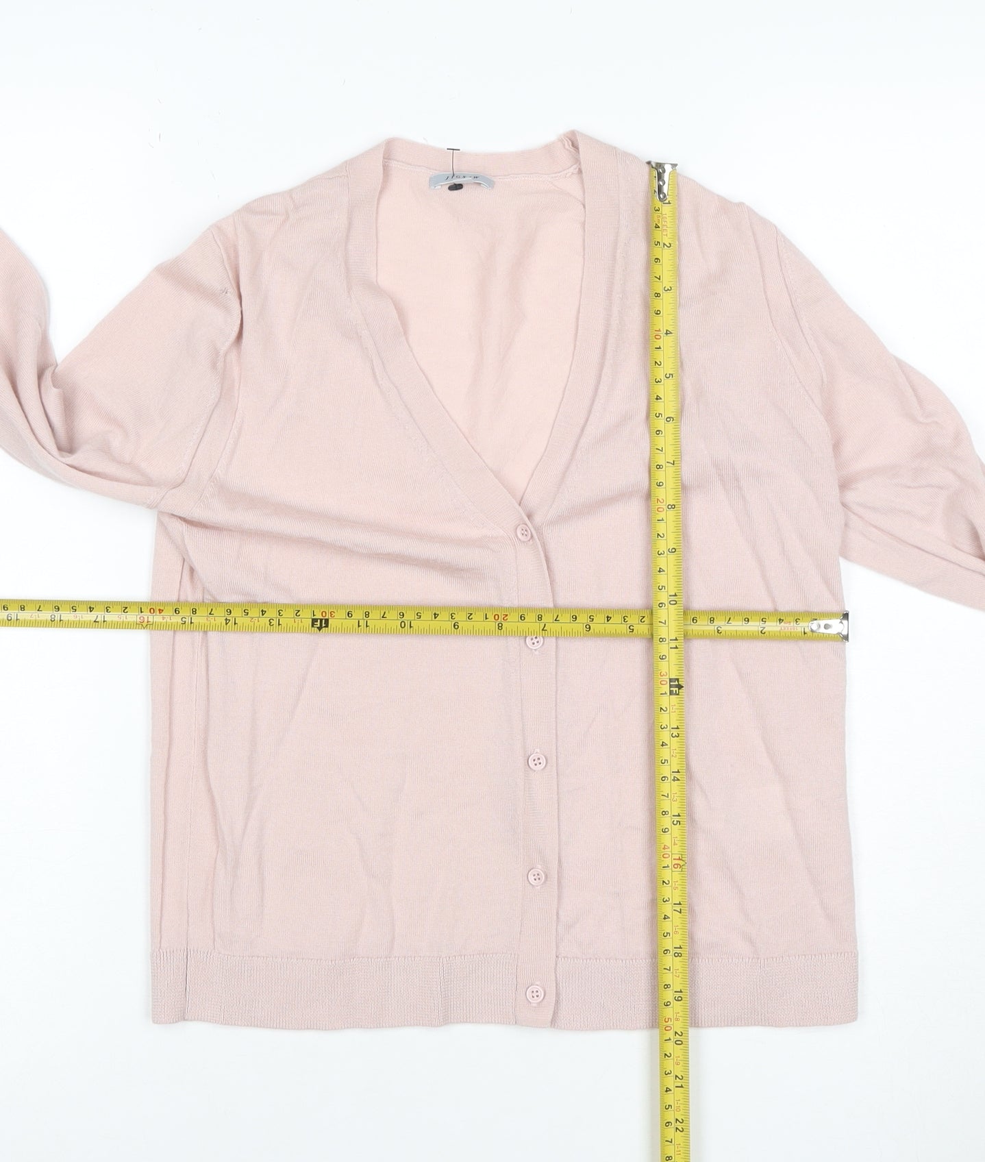 Jigsaw Women's Pink Wool V-Neck Button Cardigan Size S