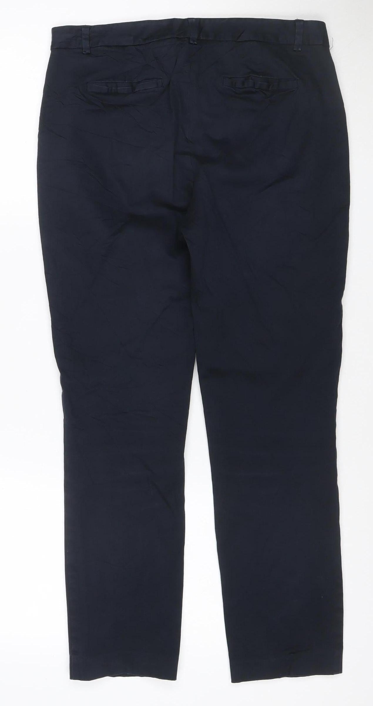 Reiss Womens Black Chino Trousers Size 12 Regular Fit Work Wear
