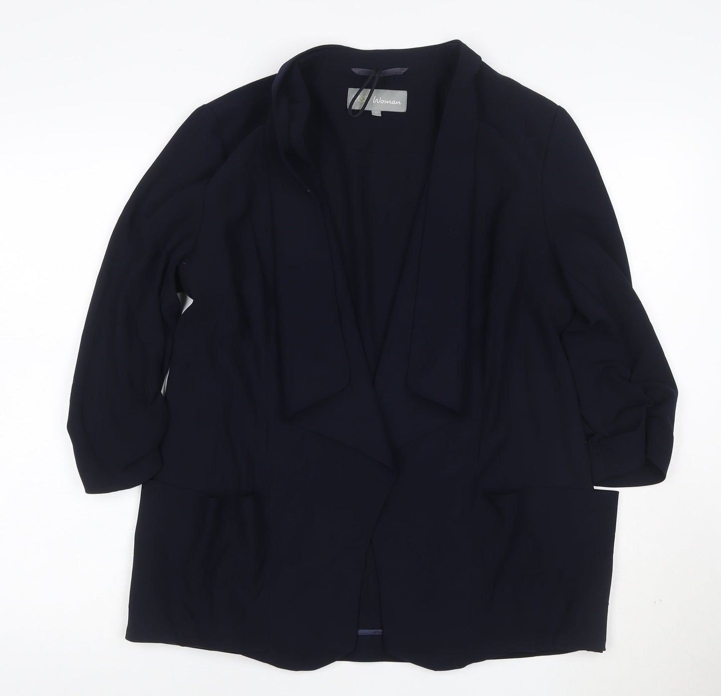 Marks and Spencer Womens Blue Size 12 Shawl Blazer Jacket