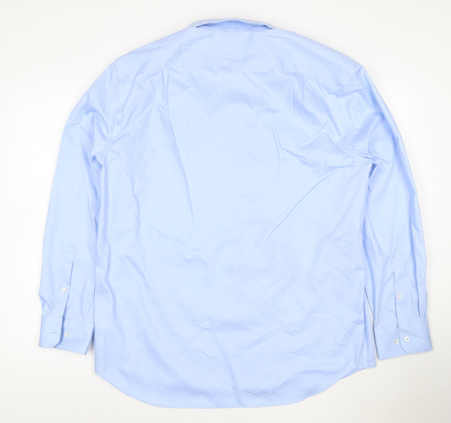 Marks and Spencer Mens Blue Regular Fit Non-Iron Cotton Shirt 16.5 42in