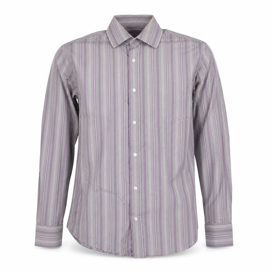 Jaeger Men's Grey Classic Fit Striped Button-Up Shirt Size 15