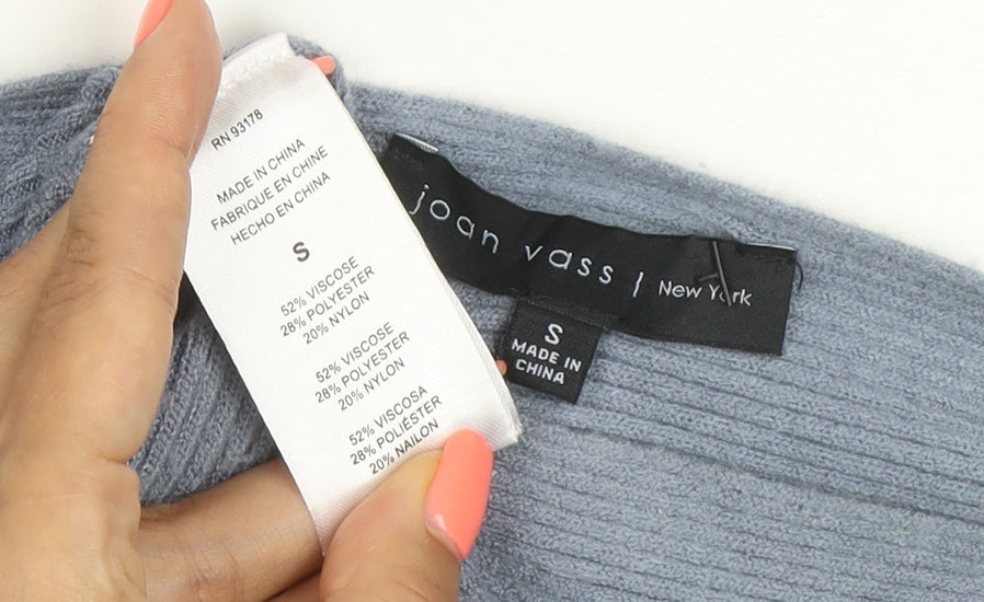 Joan Vass Women’s Blue Relaxed Pullover Jumper Size S