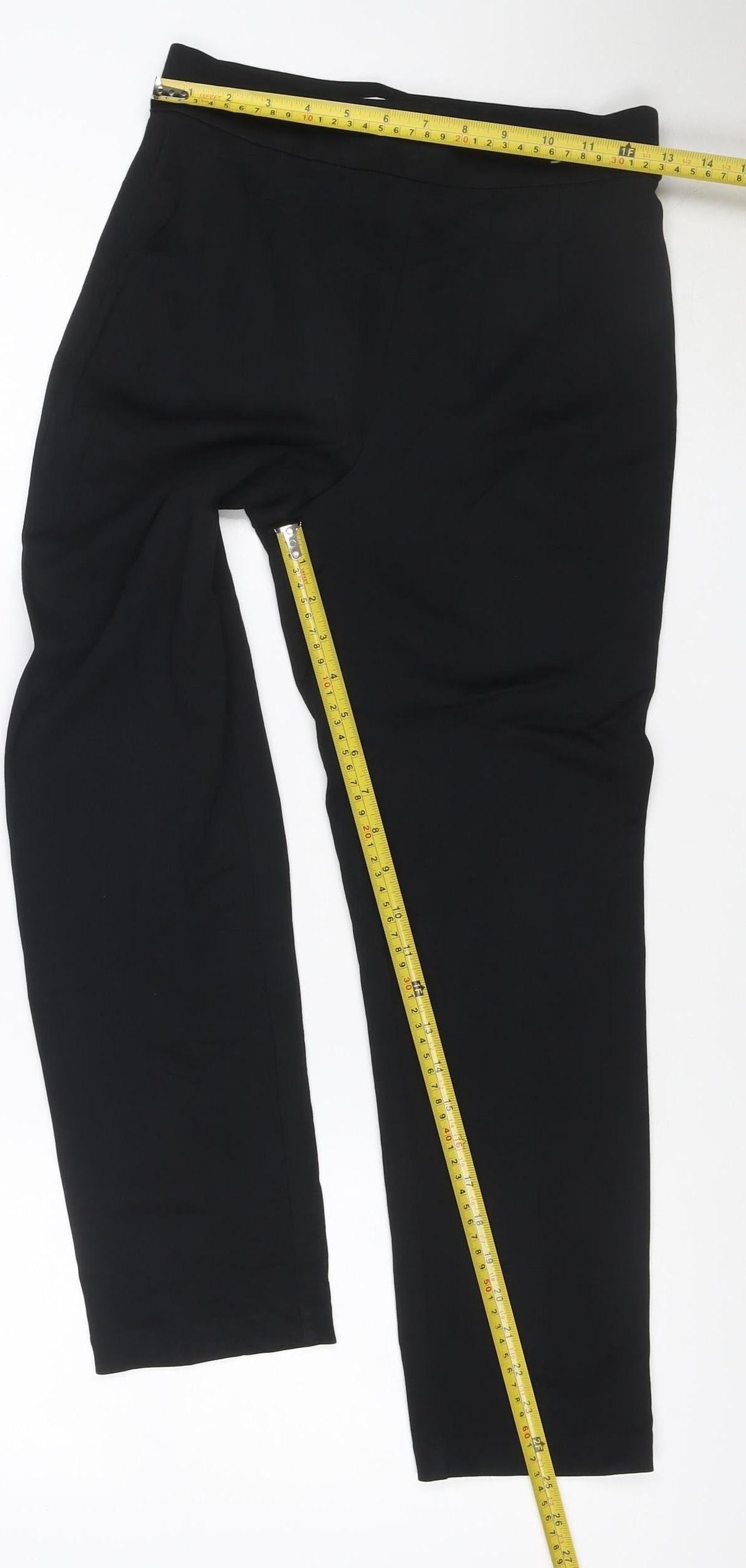 Marks and Spencer Womens Black Size 8 Slim Fit Stretch Trousers