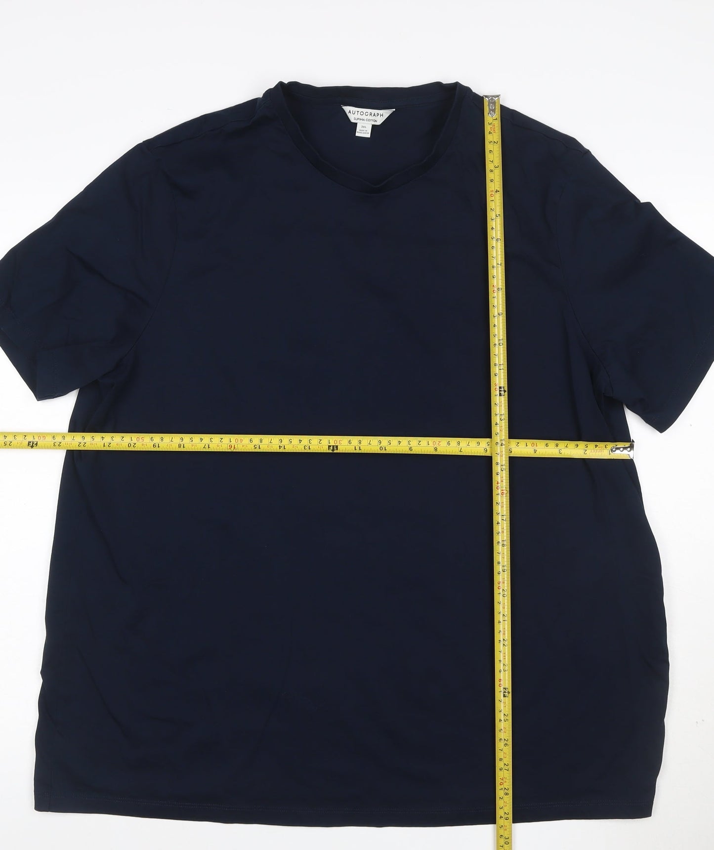 Marks and Spencer Autograph Men's Navy 3XL Supima Cotton T-Shirt
