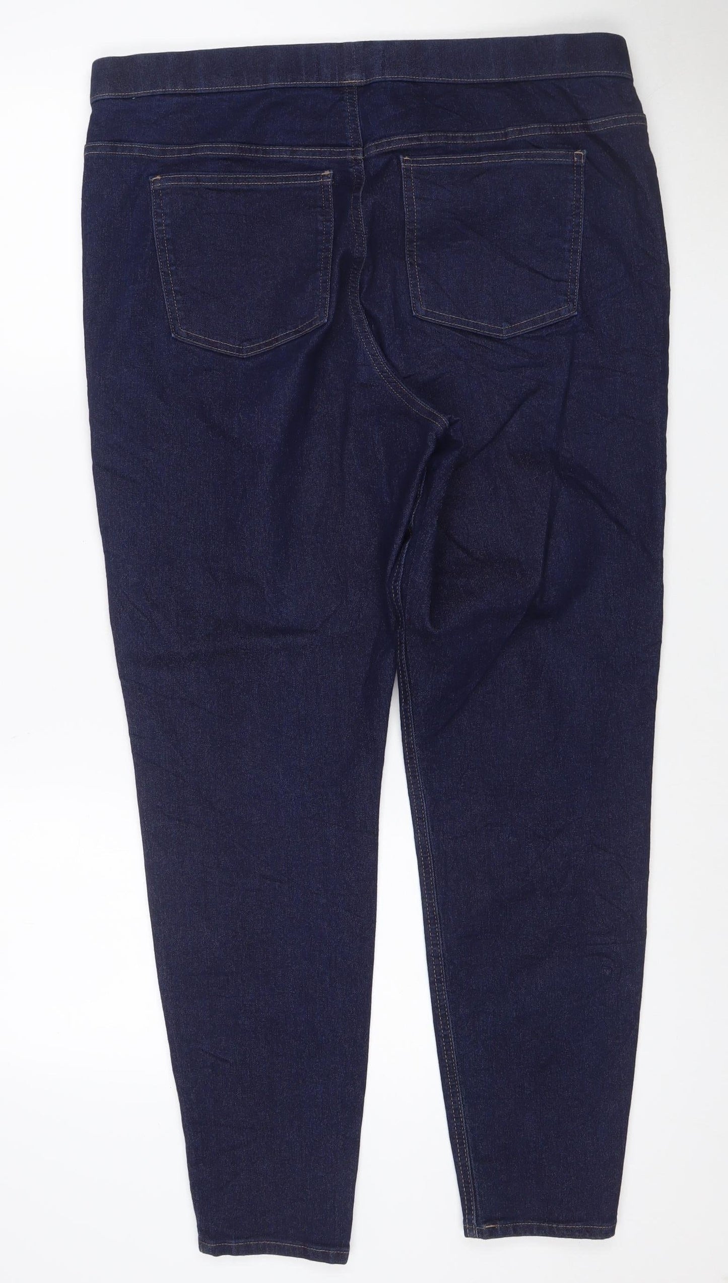 Marks and Spencer Women's Blue Dark Indigo Jegging Jeans Size 18 Long