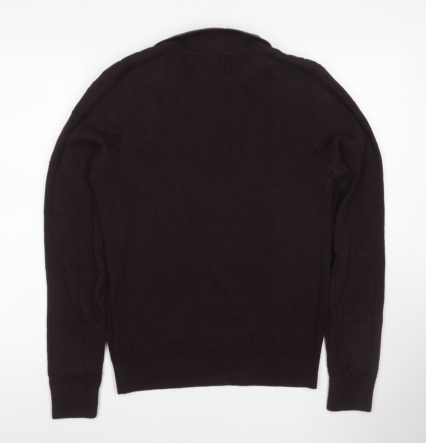 Marks and Spencer Men’s Brown Cotton Modal Henley Jumper Size S