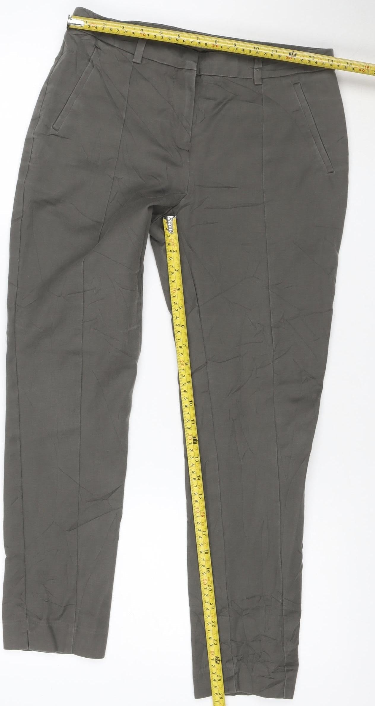 Oasis Green Lyocell Slim Fit Chino Trousers Size 10