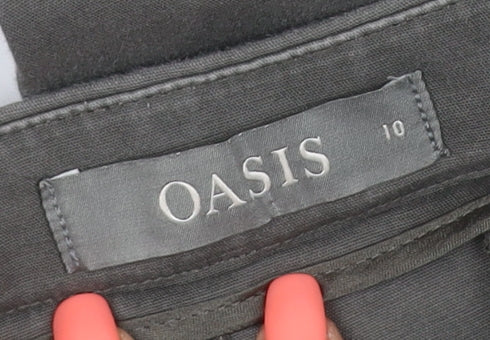 Oasis Green Lyocell Slim Fit Chino Trousers Size 10