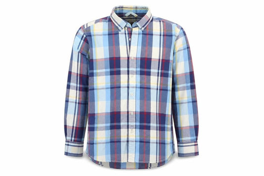 Boden Men's Blue Checked Long Sleeve Button-Up Shirt Size L
