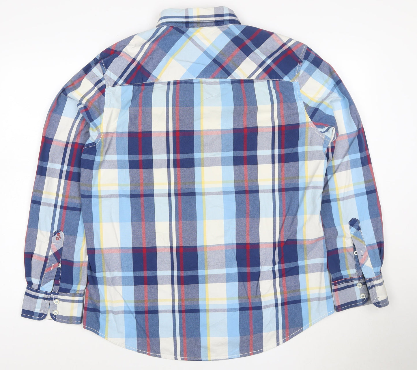 Boden Men's Blue Checked Long Sleeve Button-Up Shirt Size L