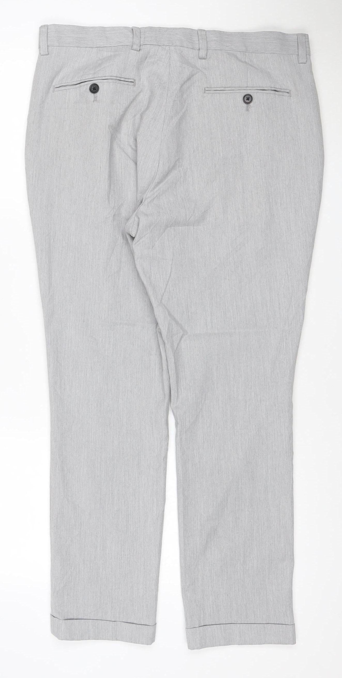 Next Men's Grey Chino Trousers 34W 31L Regular Fit Lightweight