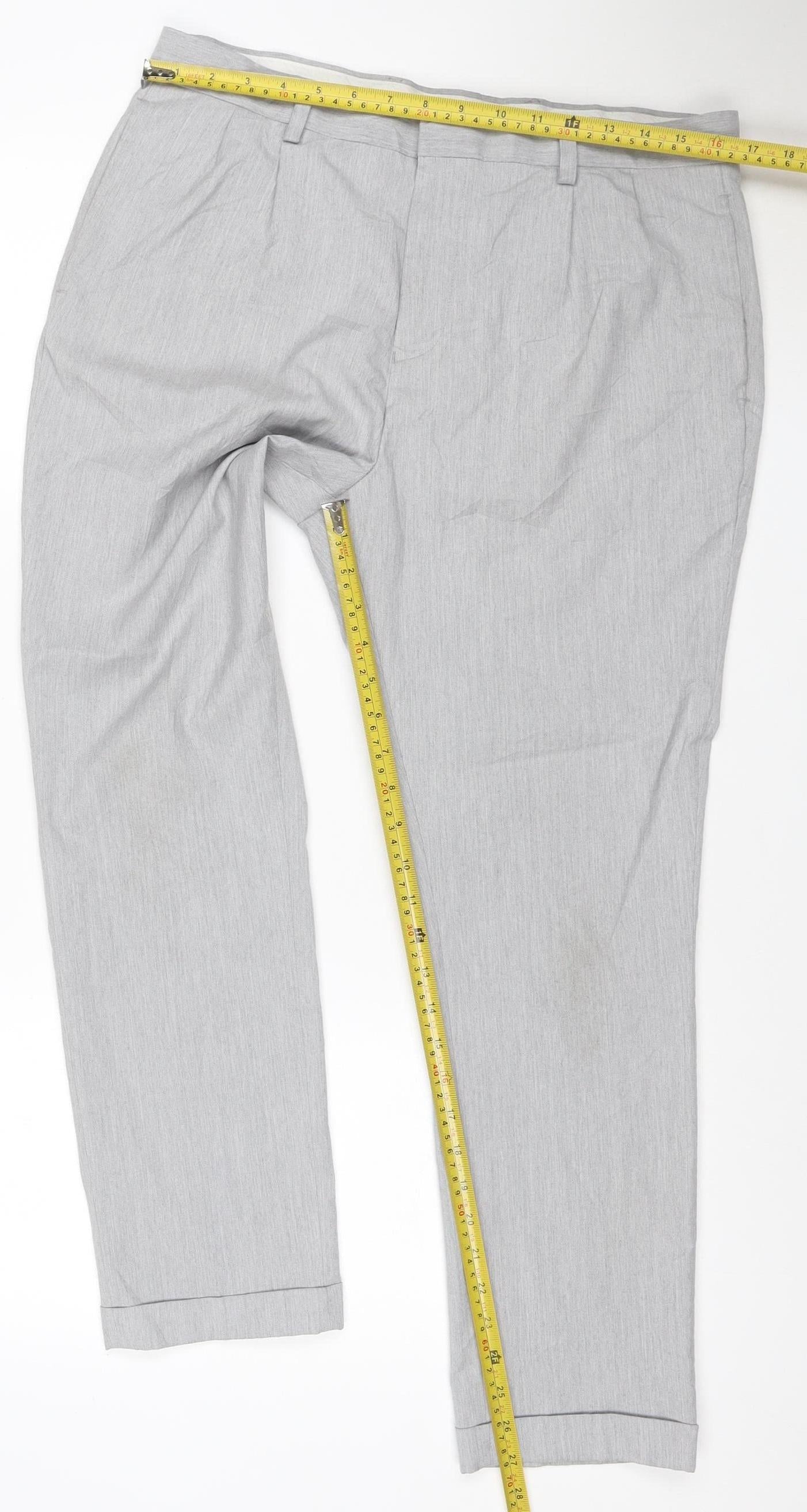 Next Men's Grey Chino Trousers 34W 31L Regular Fit Lightweight
