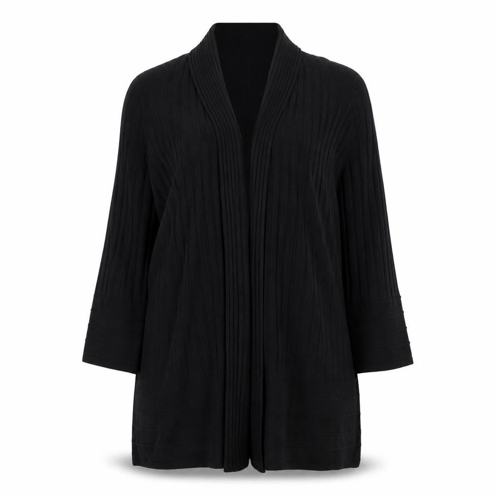 Marks & Spencer Per Una Women’s Black Size 14 Open Ribbed Knit Cardigan