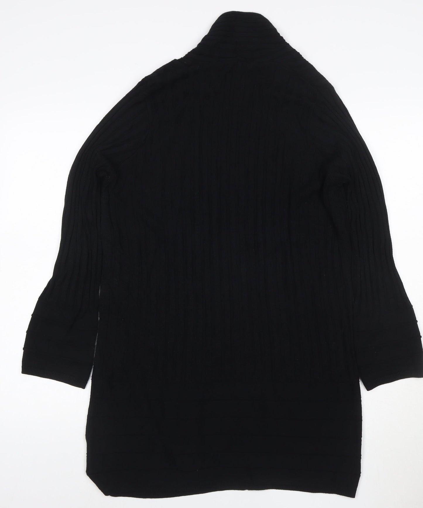 Marks and Spencer Per Una Women’s Black Size 14 Open Ribbed Knit Cardigan