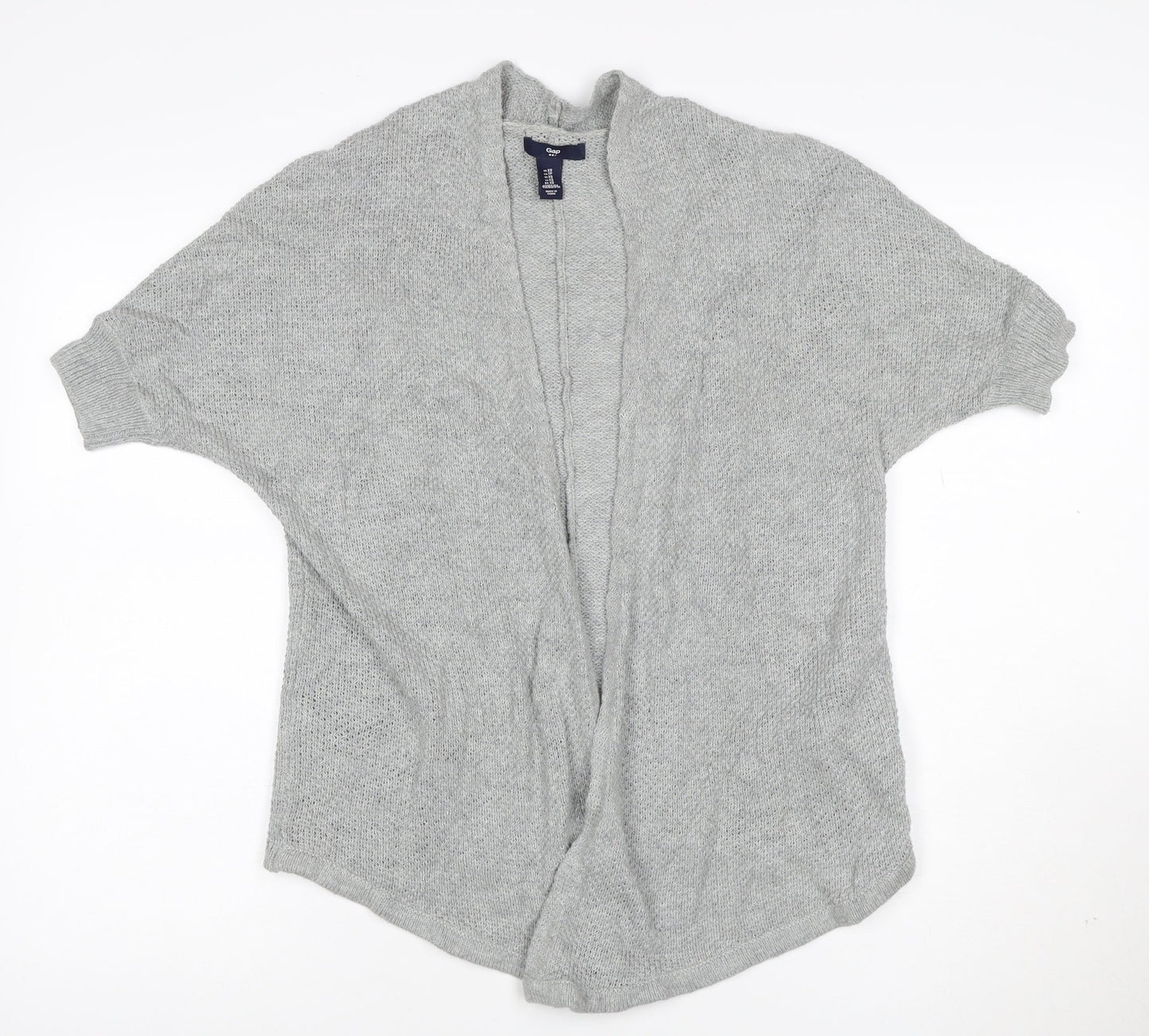 Gap Womens Grey XS Open-Knit Short Sleeve Cotton Cardigan