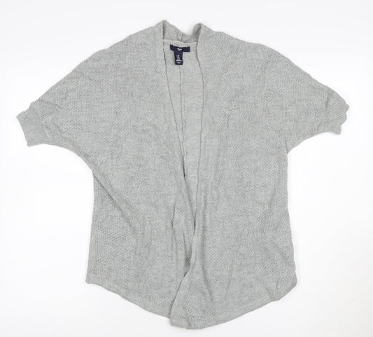 Gap Womens Grey XS Open-Knit Short Sleeve Cotton Cardigan