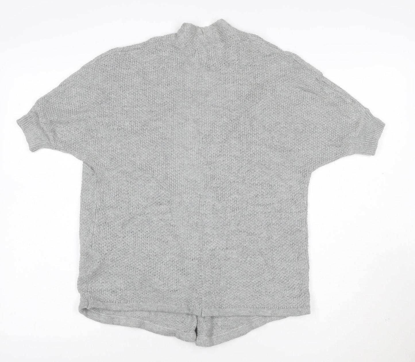 Gap Womens Grey XS Open-Knit Short Sleeve Cotton Cardigan