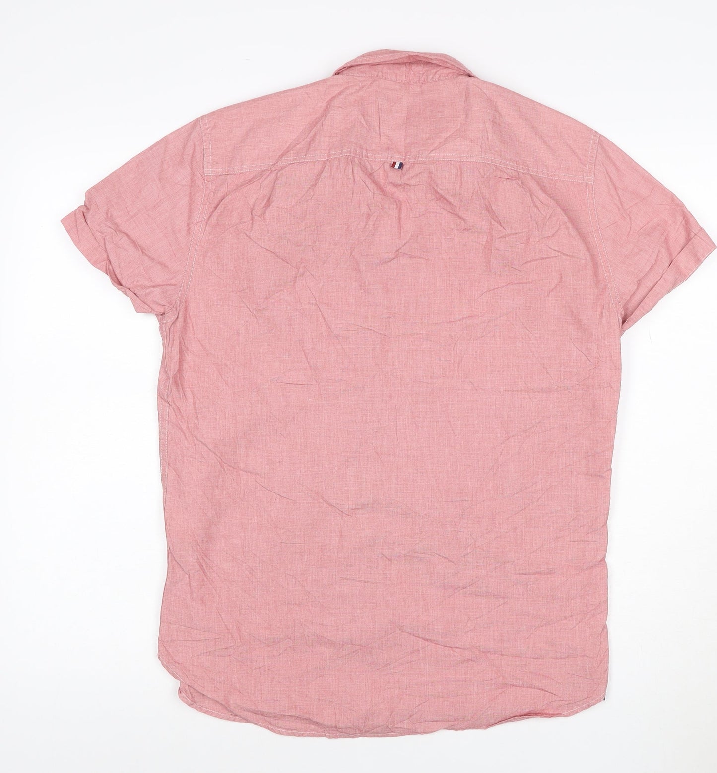 Superdry Men Red Short Sleeve Cotton Button-Up Shirt M