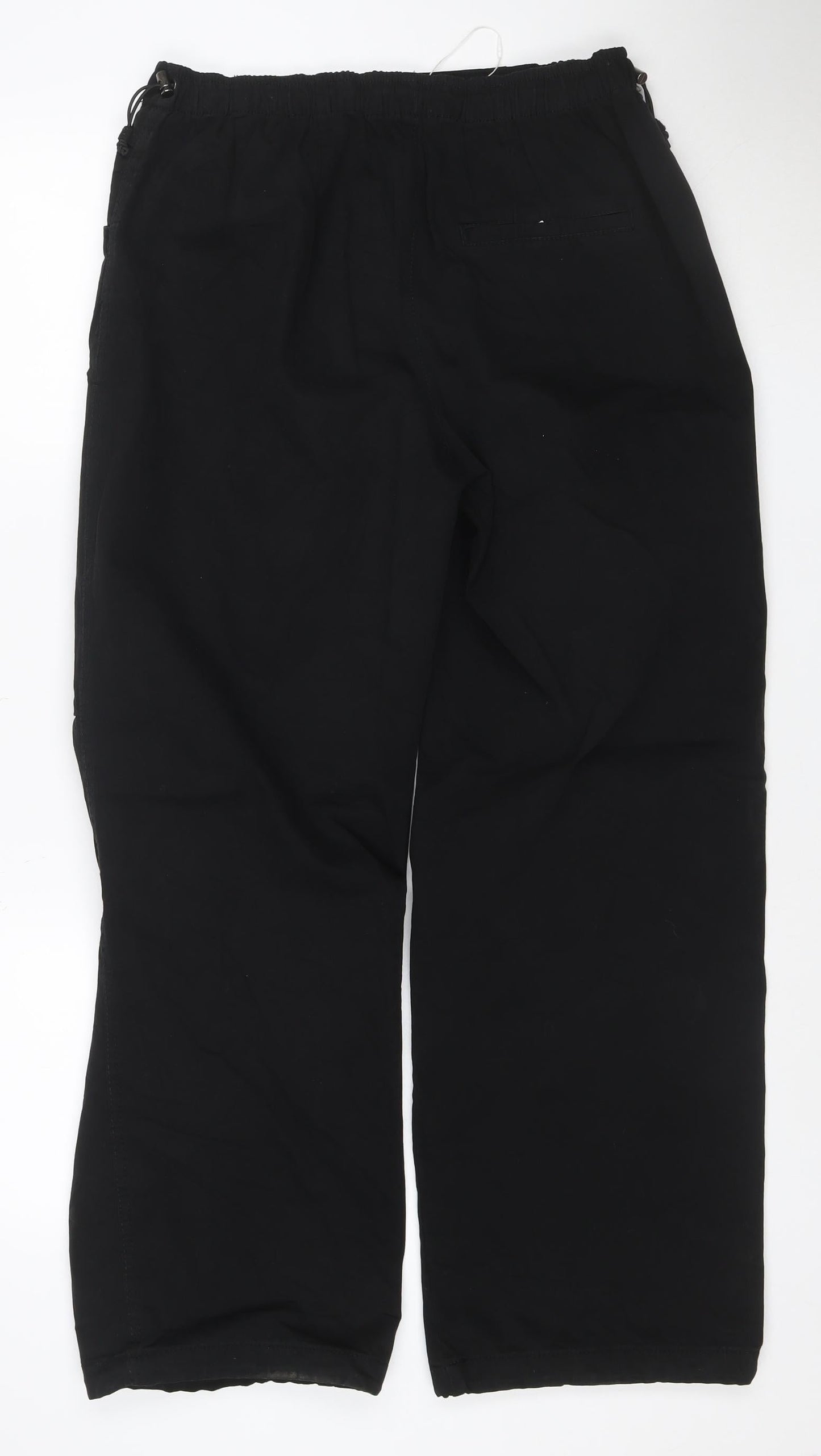 Bershka Womens Black Wide-Leg Cargo Trousers Size M