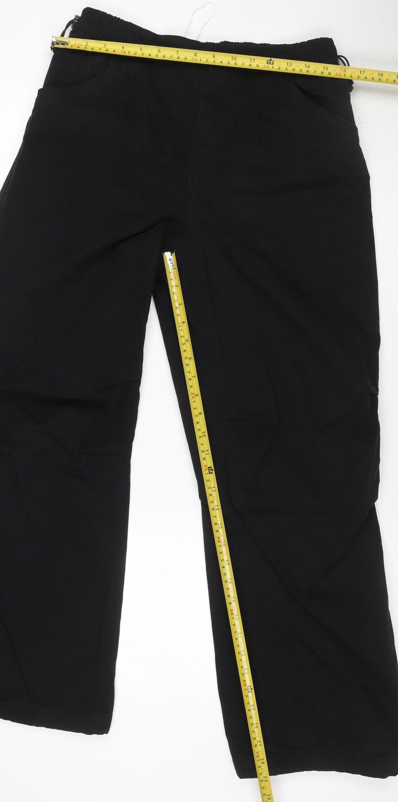 Bershka Womens Black Wide-Leg Cargo Trousers Size M