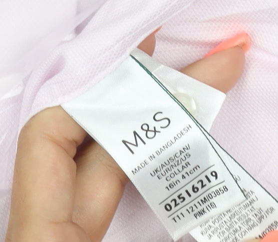 Marks and Spencer Men’s Pink 16in Regular Fit Long Sleeve Cotton Shirt