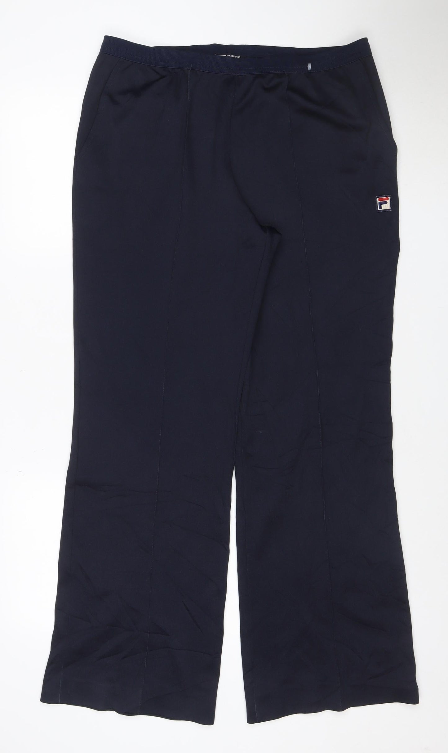 Fila Men's Navy Blue Track Pants Size 34 Regular Fit Polyester Cotton