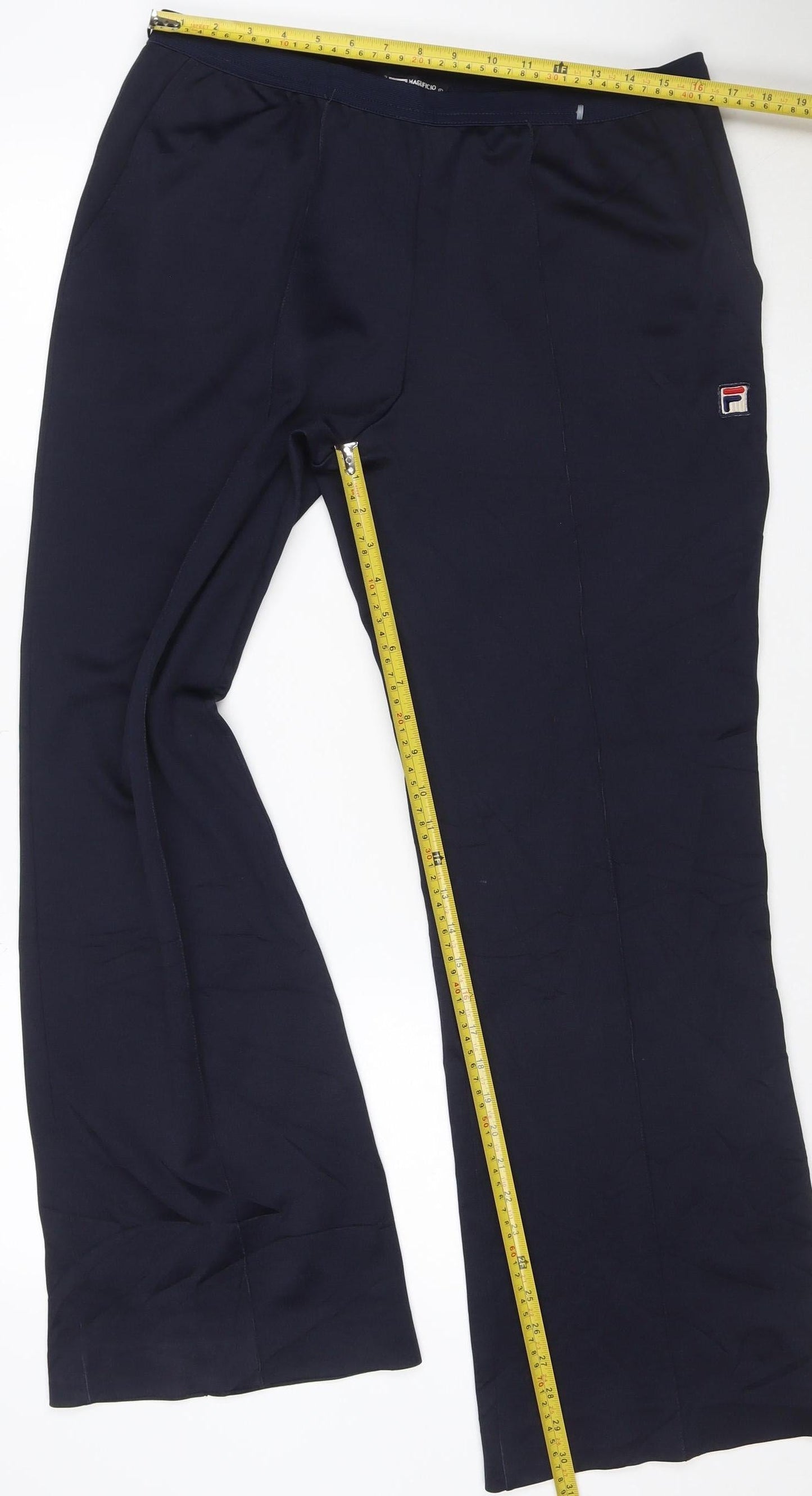 Fila Men's Navy Blue Track Pants Size 34 Regular Fit Polyester Cotton