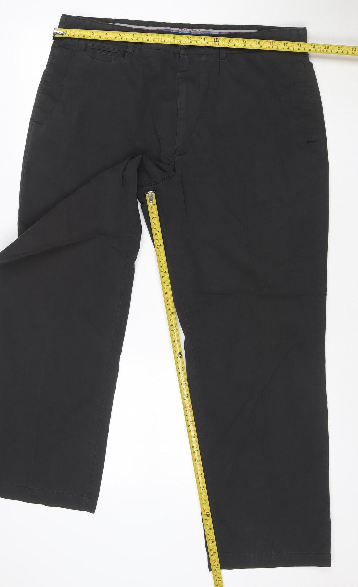 Marks and Spencer Blue Harbour Men's Black 38W 29L Chino Trousers