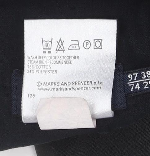 Marks and Spencer Blue Harbour Men's Black 38W 29L Chino Trousers
