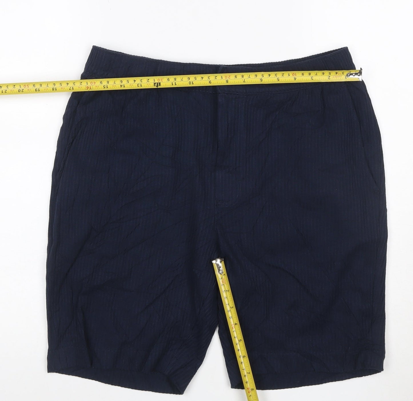 Marks and Spencer Autograph Men's Blue Chino Shorts M Elastic Waist