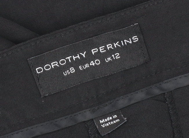 Dorothy Perkins Women's Black Size 12 Straight Stretch Trousers
