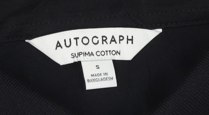 Marks and Spencer Autograph Men's Black Cotton Polo Shirt S