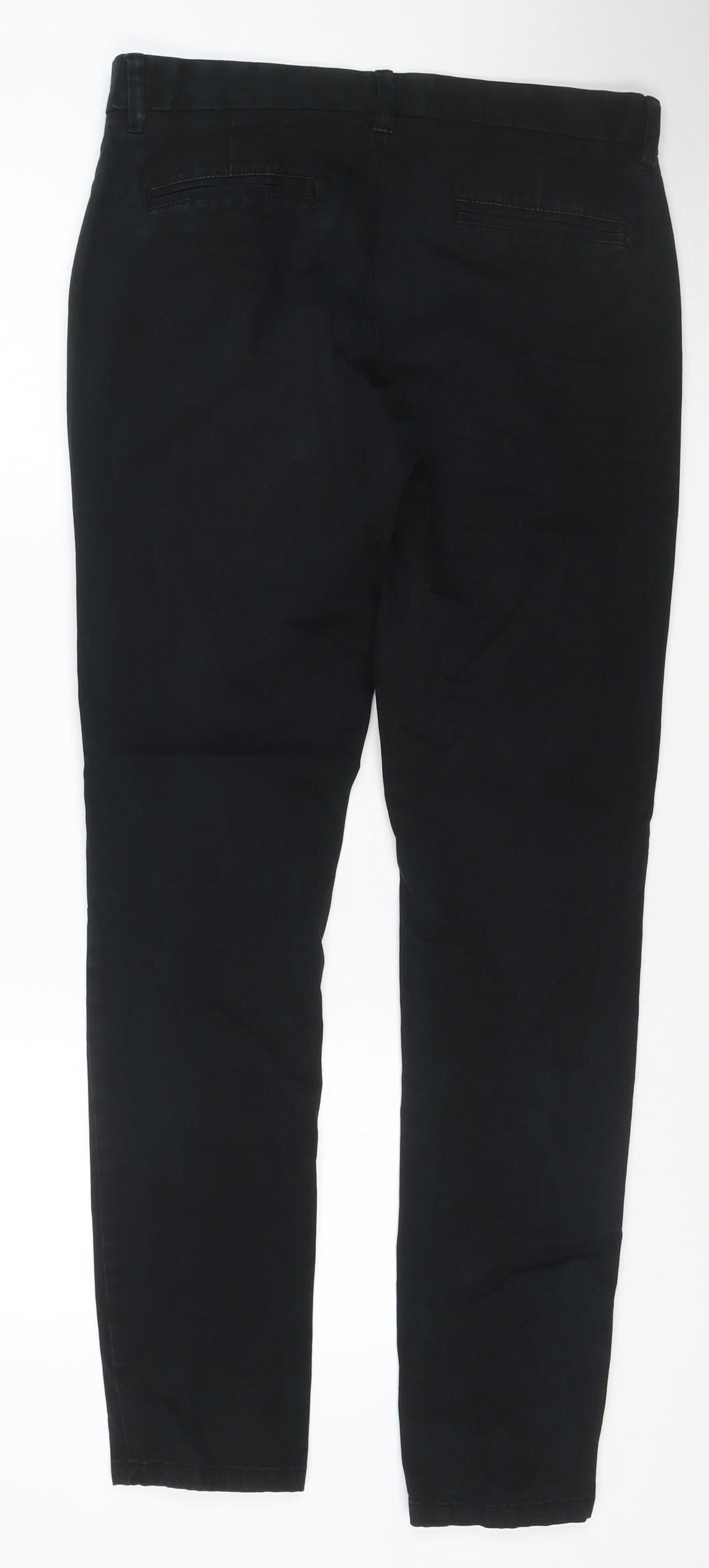 Next Men’s Black Skinny Fit Chino Trousers 30W 31L Cotton Stretch