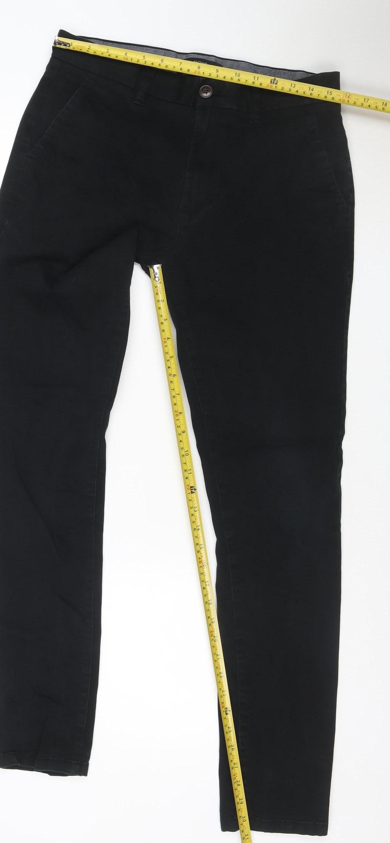 Next Men’s Black Skinny Fit Chino Trousers 30W 31L Cotton Stretch
