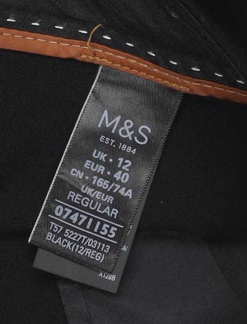 Marks and Spencer Women Black UK 12 Regular Straight Leg Trousers