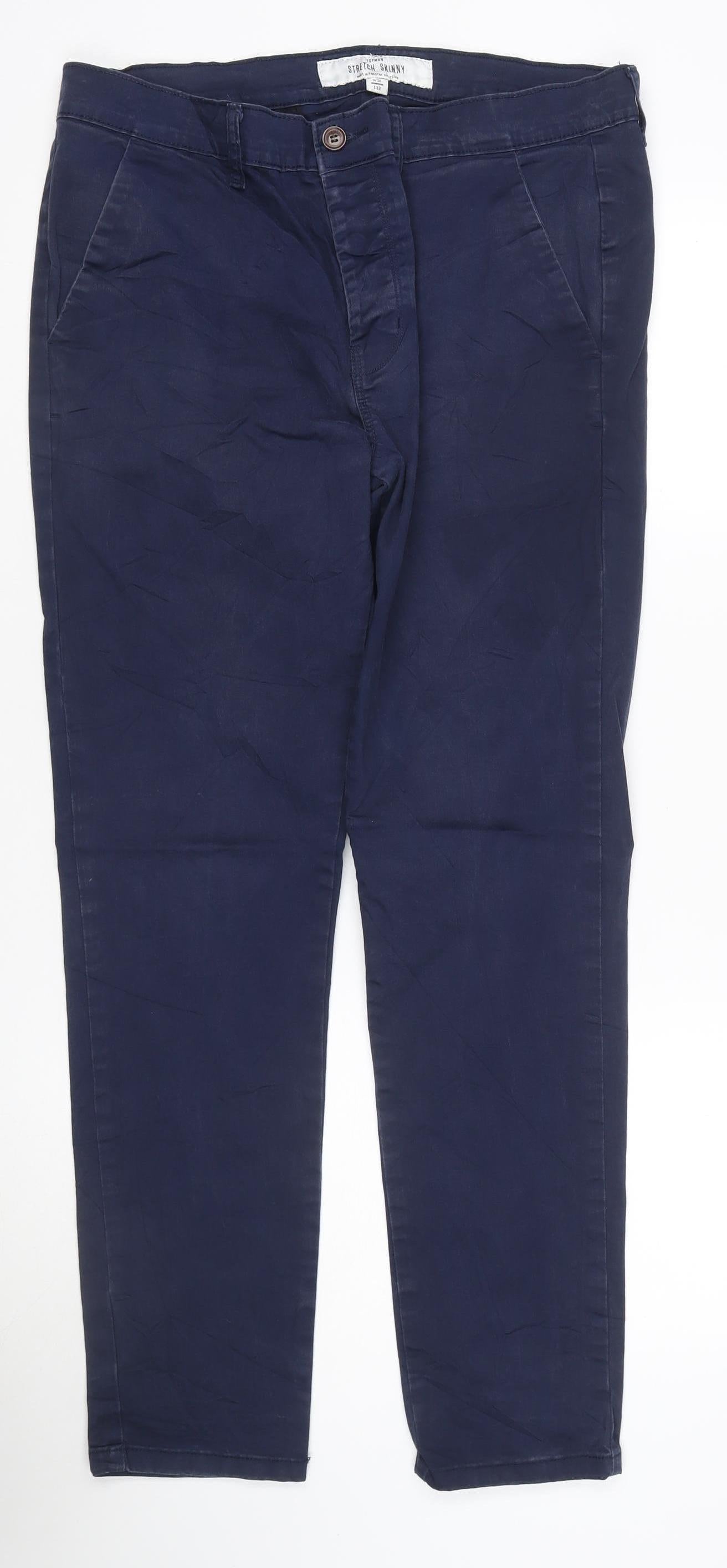 Topman Men's Blue Skinny Stretch Jeans W36 L32