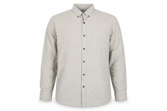 AW85 Men's Grey XL Button-Down Long Sleeve Casual Shirt
