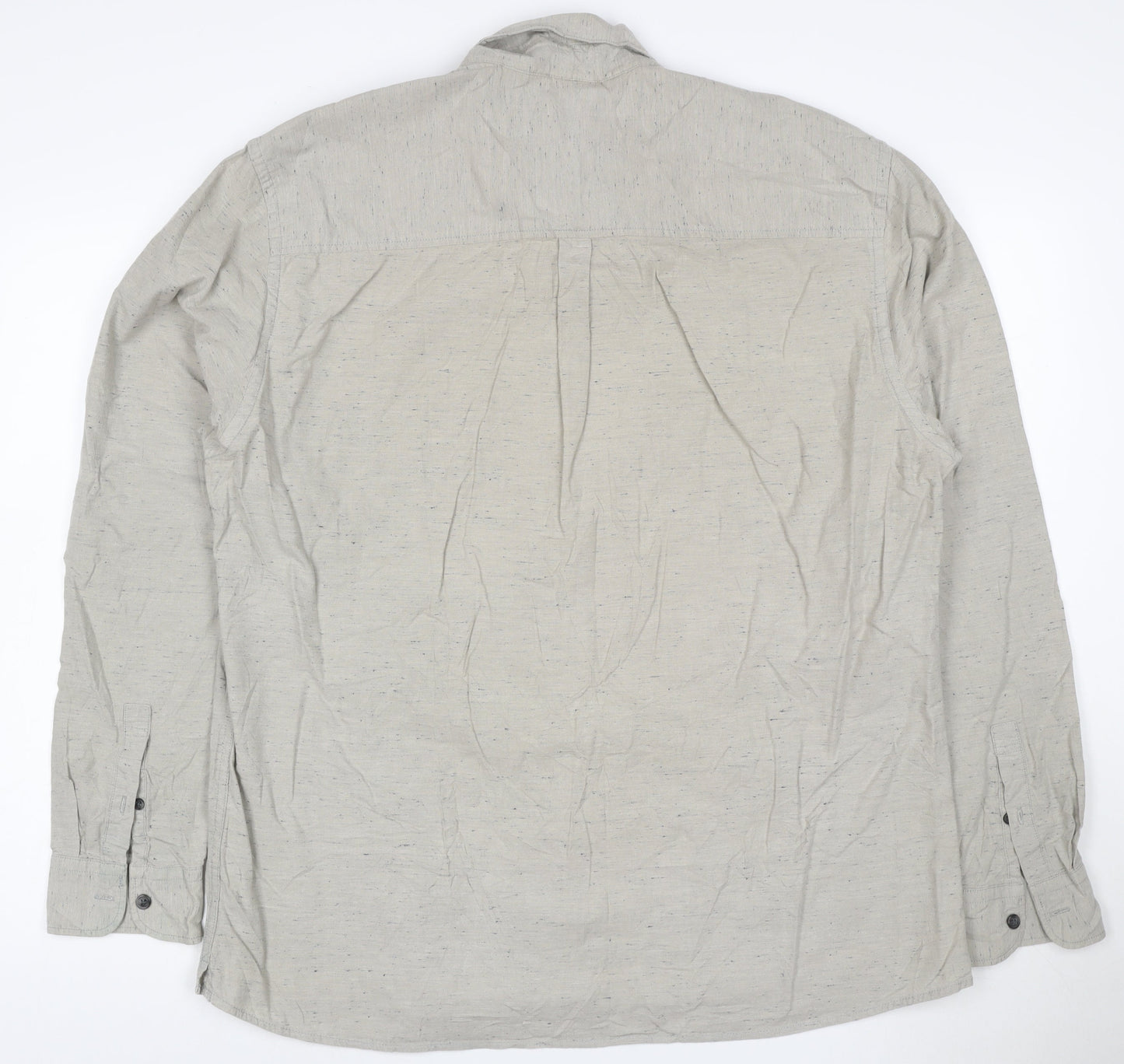 AW85 Men's Grey XL Button-Down Long Sleeve Casual Shirt
