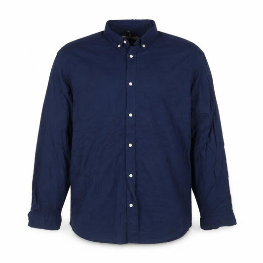 Zara Men Blue Cotton Button-Down Long Sleeve Casual Shirt XL
