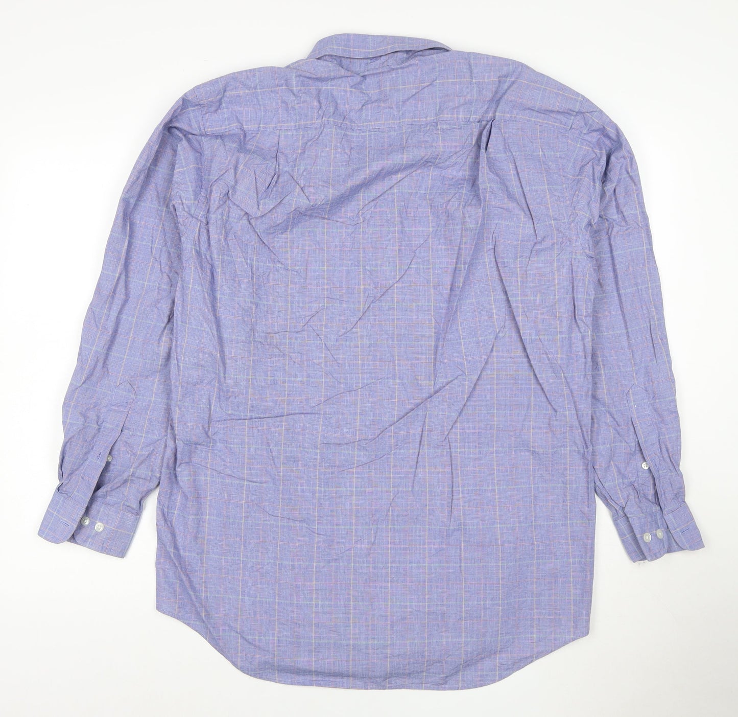 Nautica Men's Blue Check 15.5 Button-Down Long Sleeve Cotton Shirt