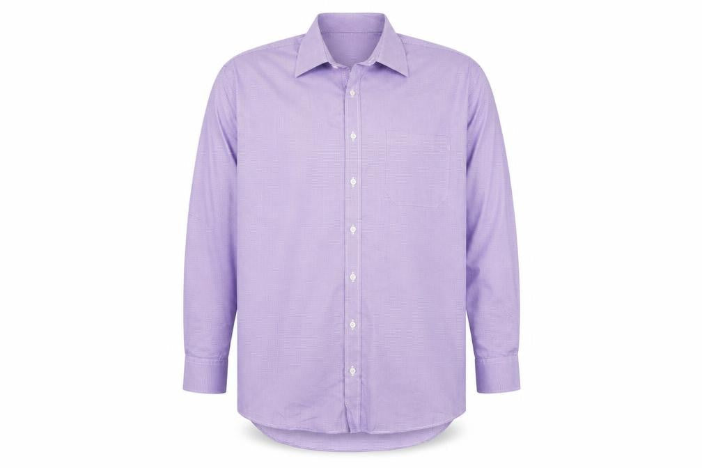 Marks and Spencer Men's Purple Regular Fit Long Sleeve Cotton Shirt Size 18 46