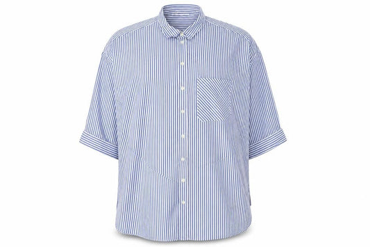 Zara Men's Blue Striped Cotton Button-Up Shirt 2XL Regular Fit