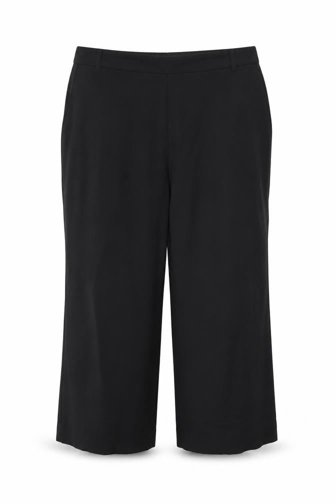 Betty Jackson Black Women’s Wide-Leg Black Trousers Size 18 Wool Blend