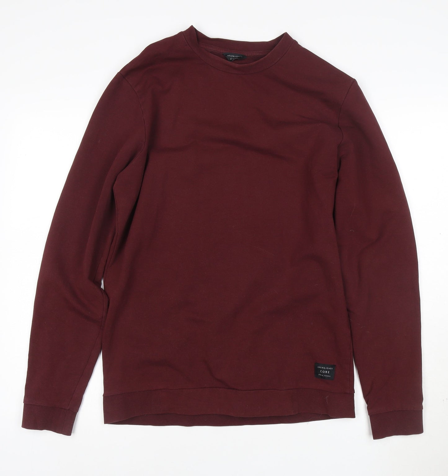 Jack & Jones Men's Red Crew Neck Long Sleeve Pullover Sweatshirt S