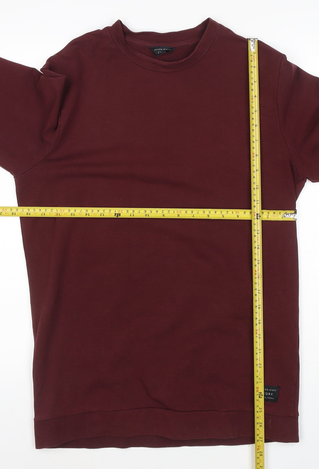 Jack & Jones Men's Red Crew Neck Long Sleeve Pullover Sweatshirt S