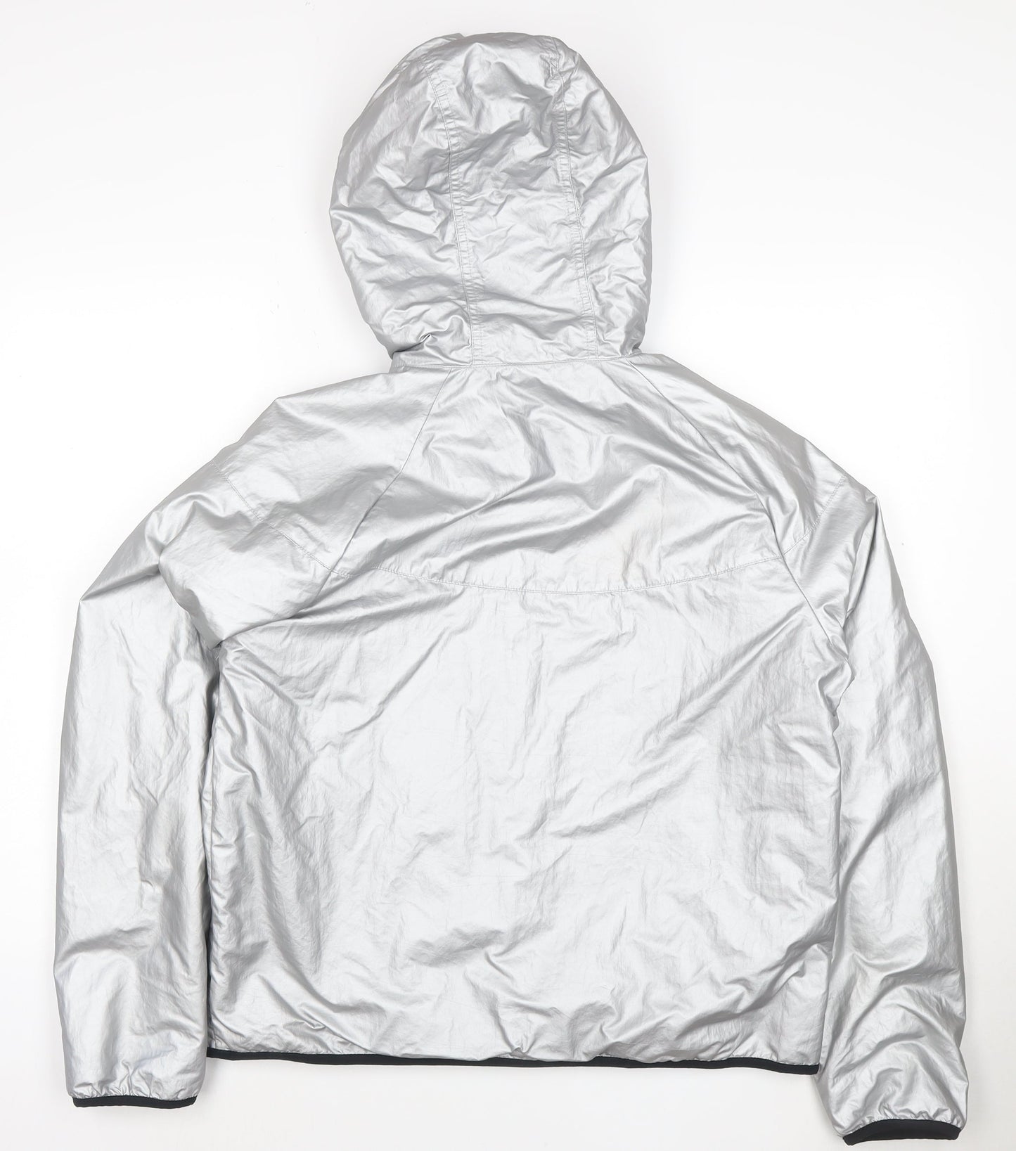 Nike Womens Silver Reflective Hooded Windbreaker Jacket M